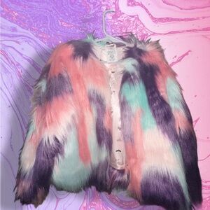 Disney Multicolor Faux Fur Kids Cape
